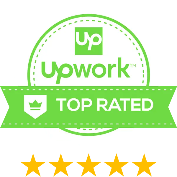 Upwork Top-rated Plus badge awarded to Mobizio