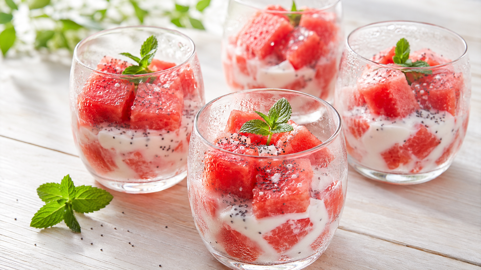 Cubos de Melancia com Leite de Côco — receita do Chef Luisfrancisco