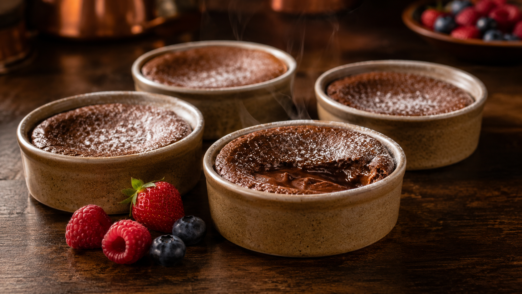 Mousse ao forno com frutos vermelhos — receita do Chef Luisfrancisco