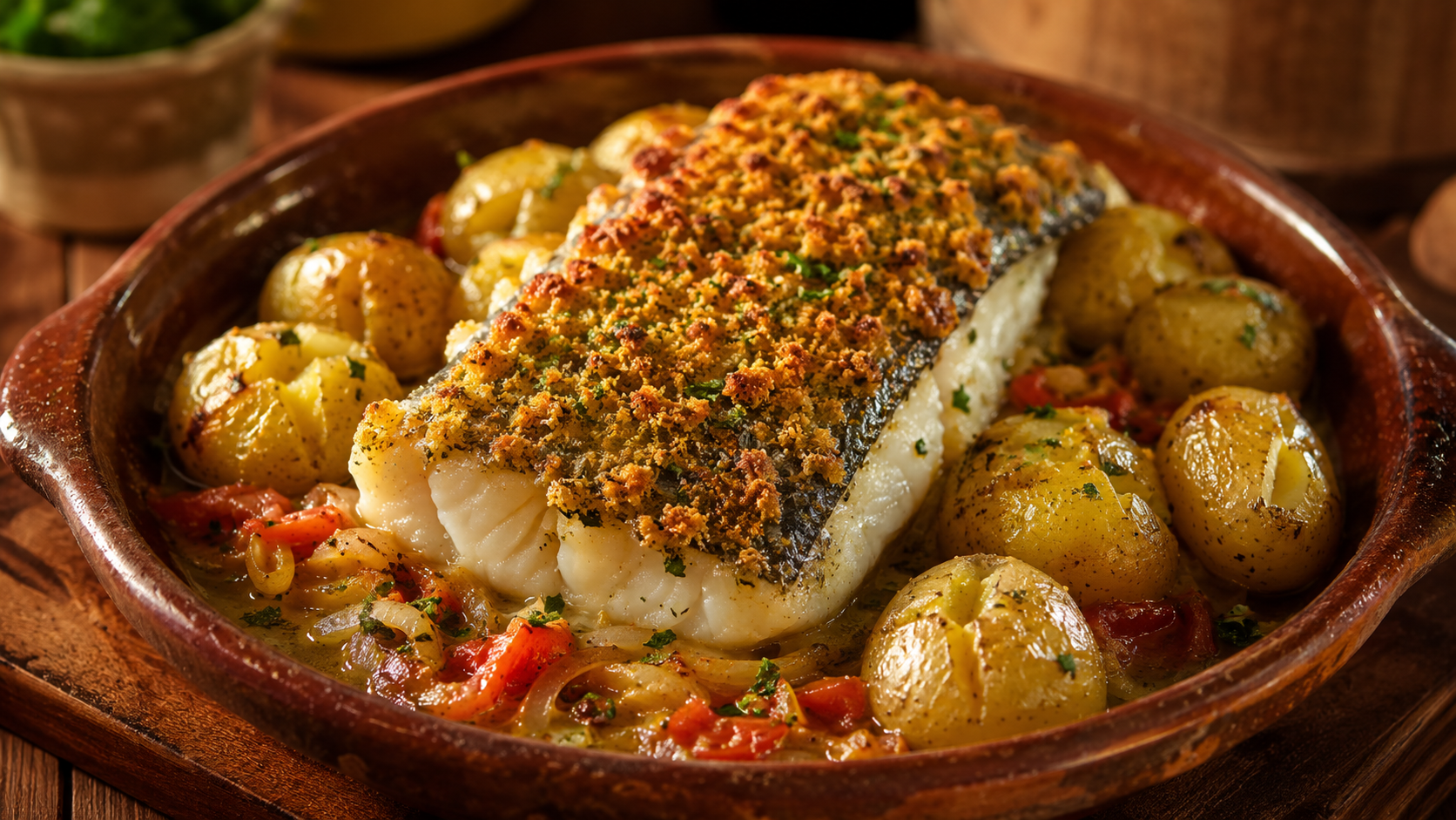 Bacalhau assado com batatinhas — receita do Chef Luisfrancisco