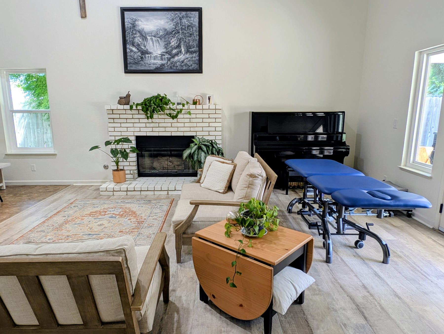 The treatment table where hands-on work happens