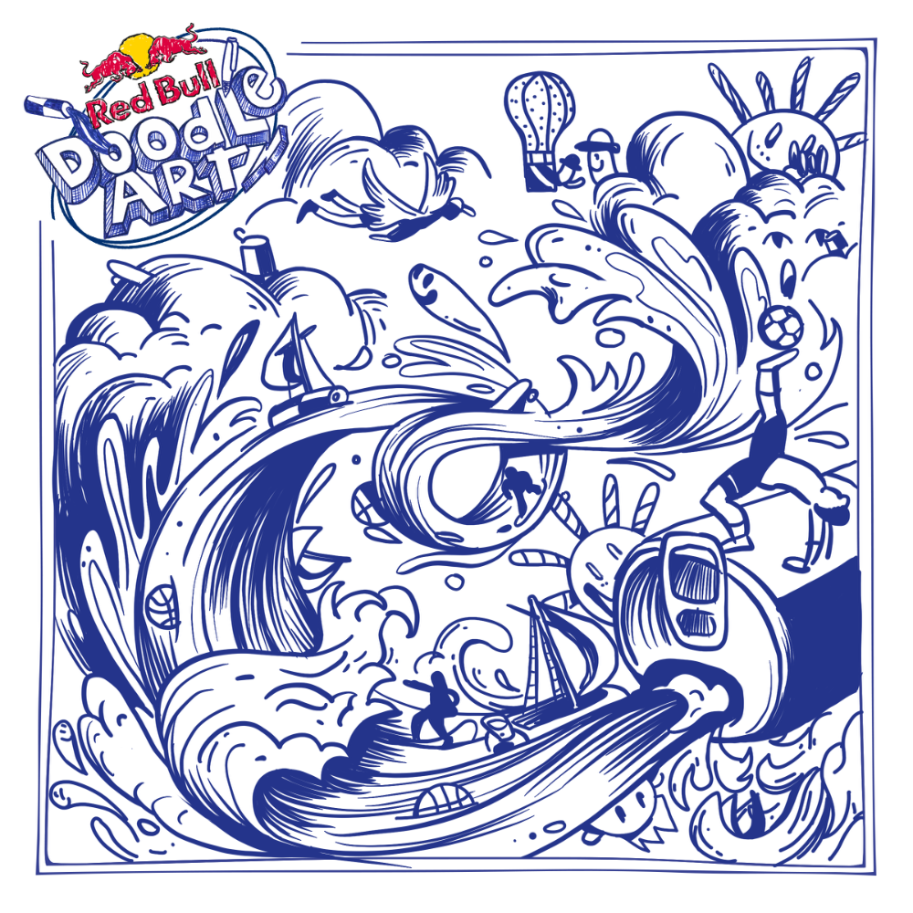 Red Bull Doodle Art