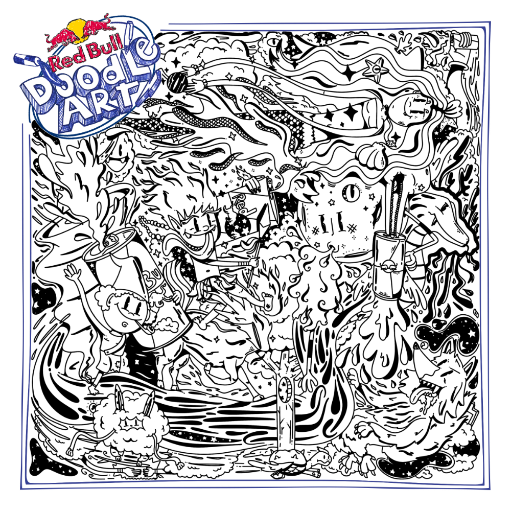 Red Bull Doodle Art