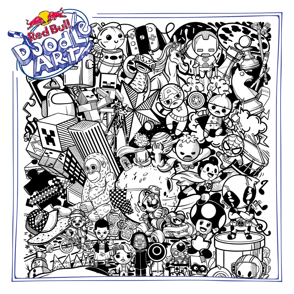 Red Bull Doodle Art