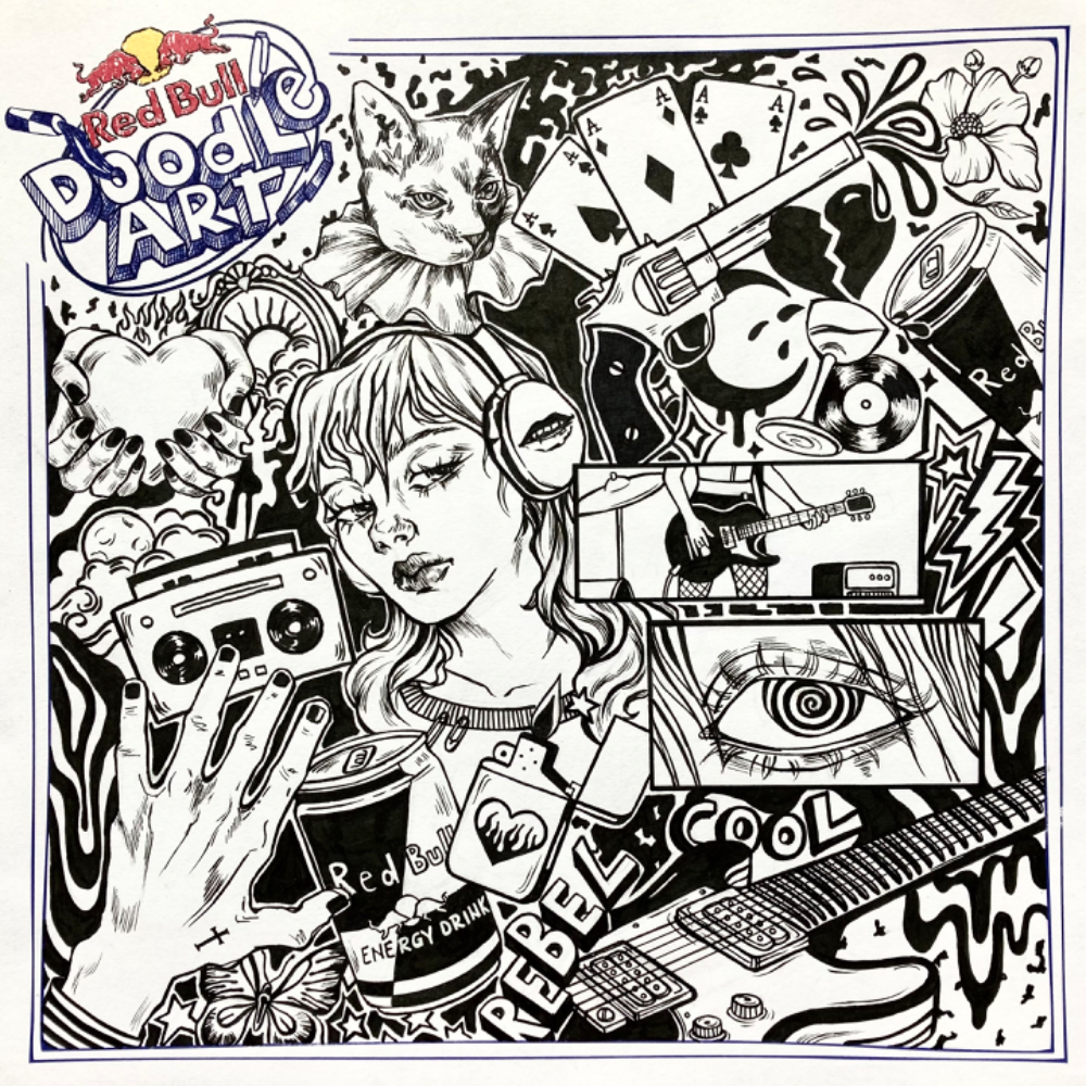Red Bull Doodle Art