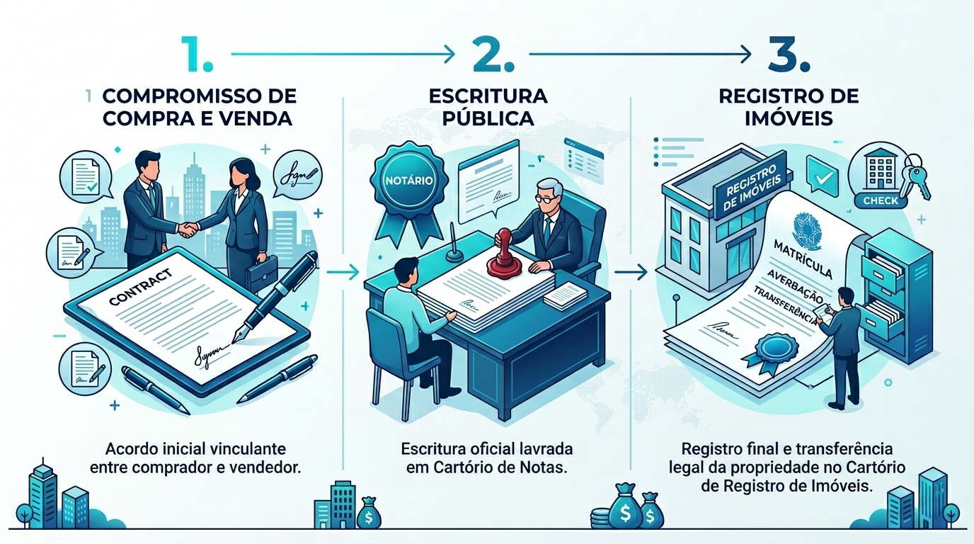 Processo seguro de compra de imóvel.