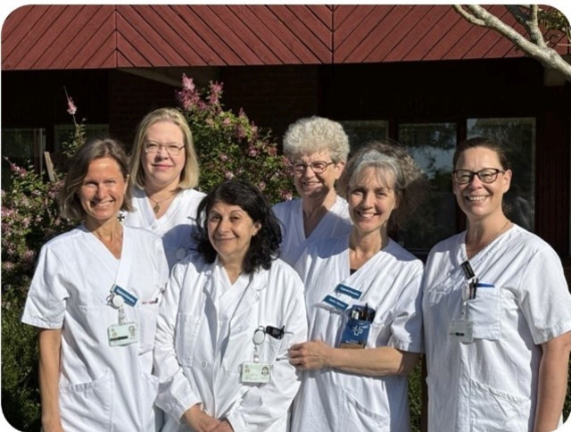 CPAP-mottagningen på Lasarettet i Ystad, fr. vänster: Petra, Ulrika, Lamia, Rose-Marie, Zarita och Pernilla