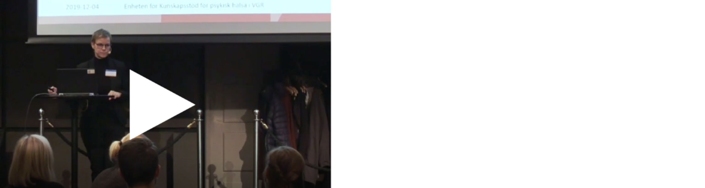 Bild ur film med föreläsning av Evelina Stranne