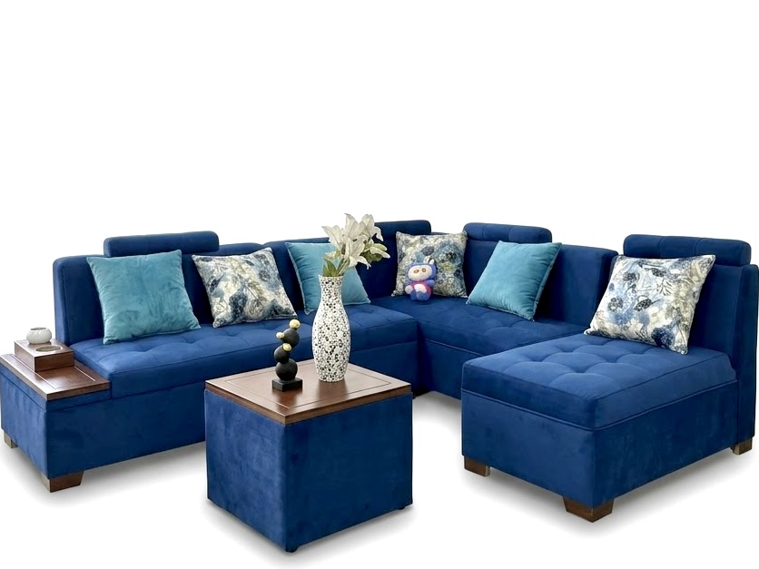 JUEGO DE SALA MINI AZUL CON CAMA 12593