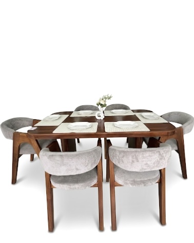 JUEGO DE COMEDOR LAUREL CAFE Y GRIS 12359