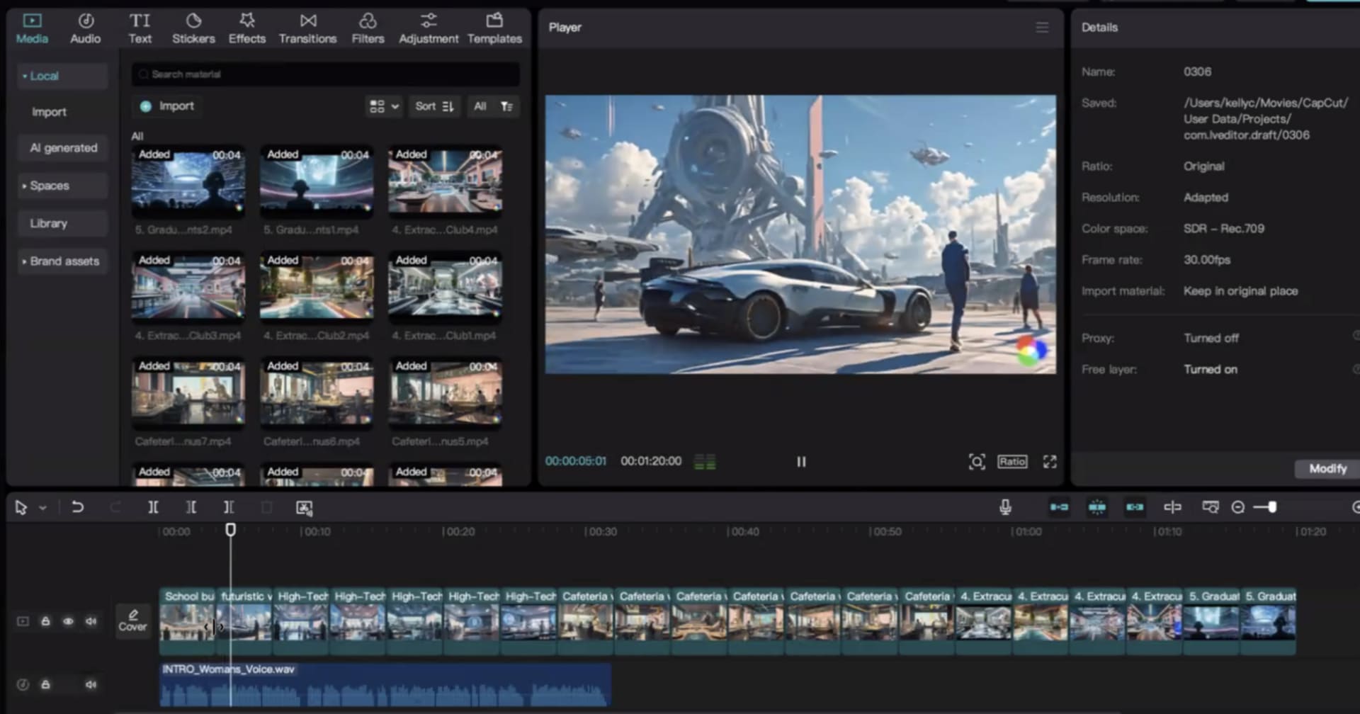  Process of editing the final film.