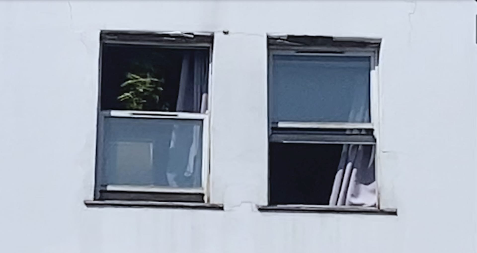 two of the same open windows, one up and one down