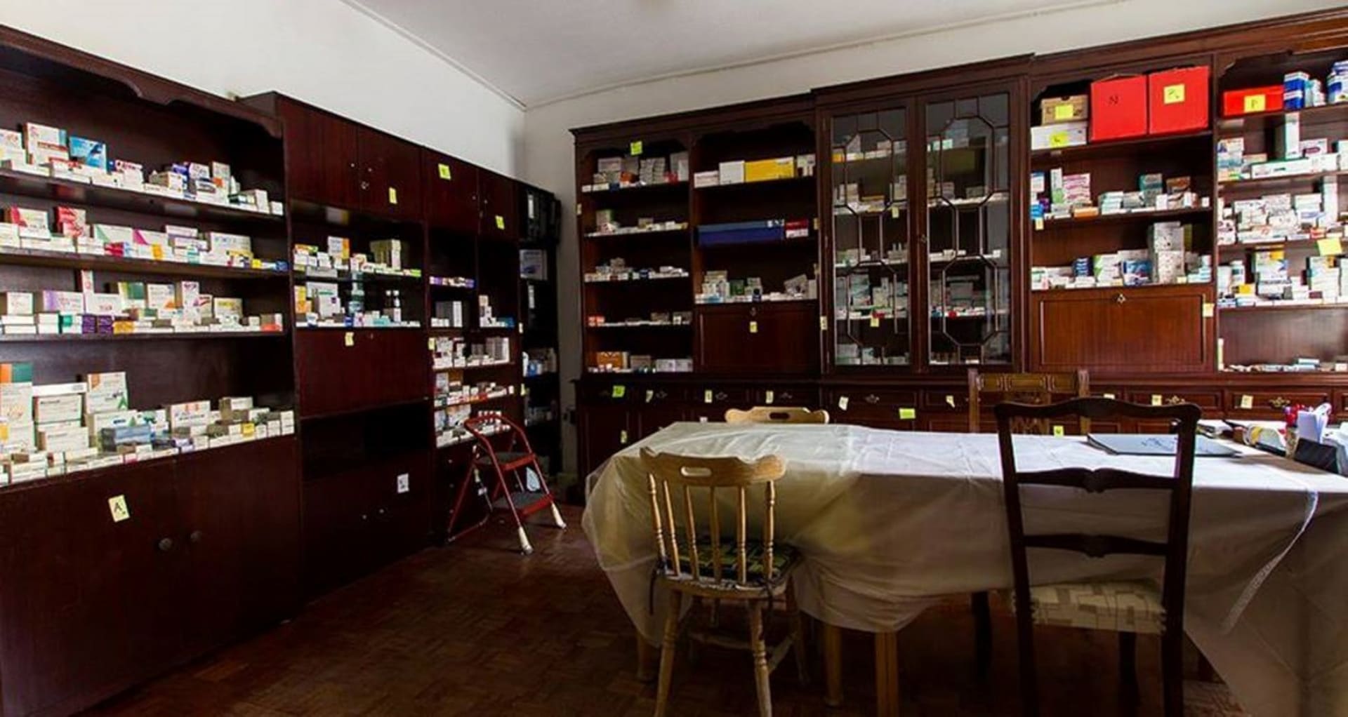 A  former apartment flat converted into a solidarity pharmacy in Athens.