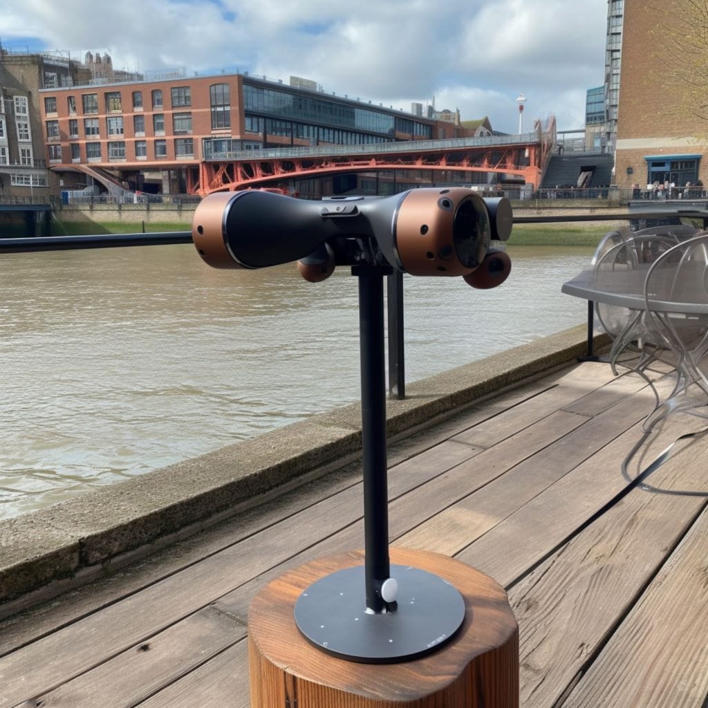 AI generated image of an XR telescope facing Thames