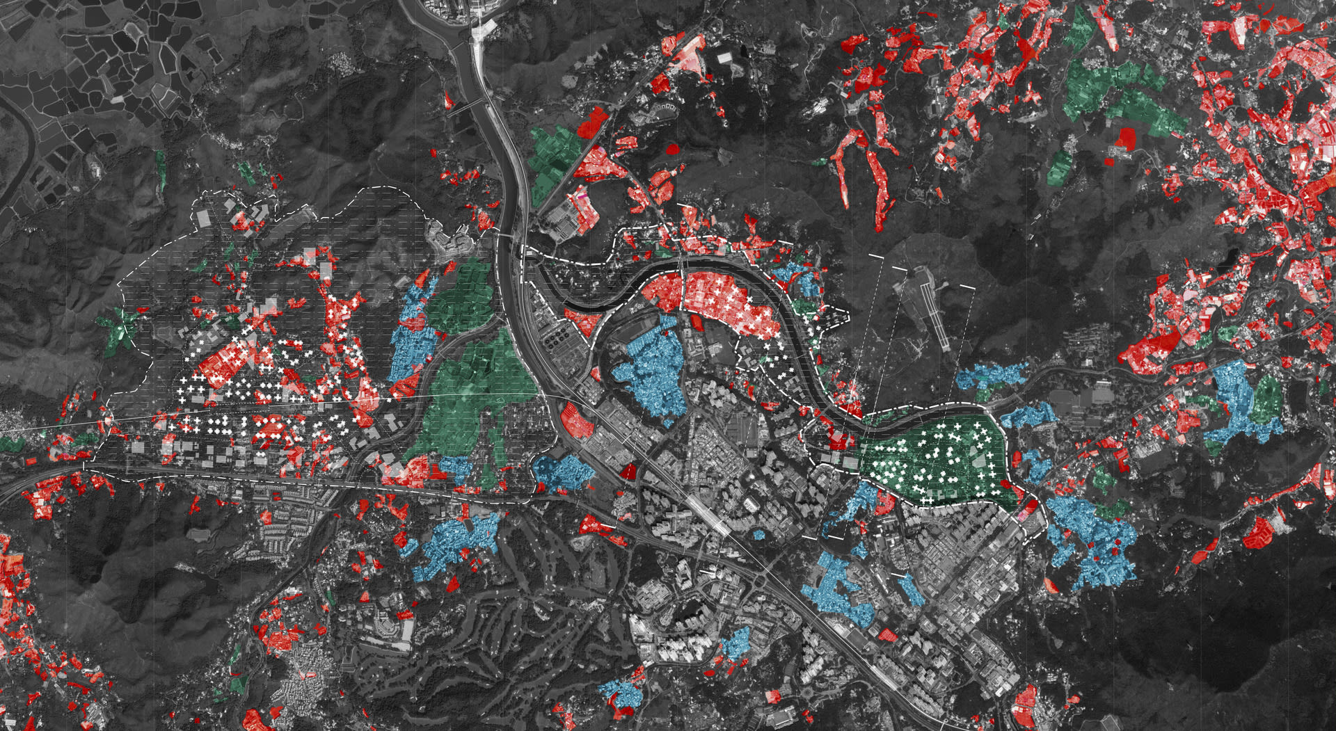 Location of various land uses within the immediate FLN Zoning Plan 