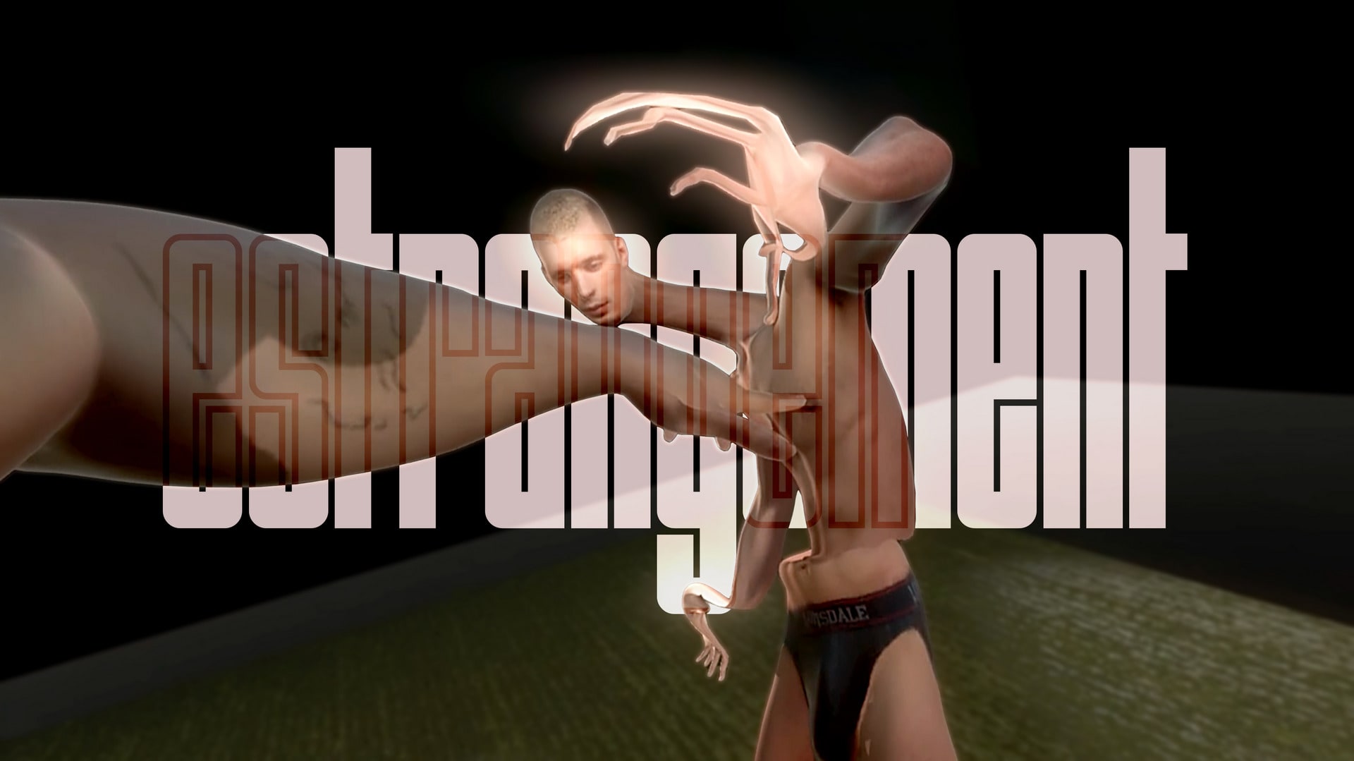 A computer-generated image of a virtual deformed body dancing