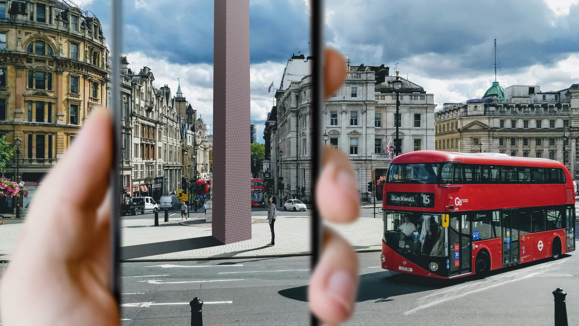 A demonstration of the AR experience in London