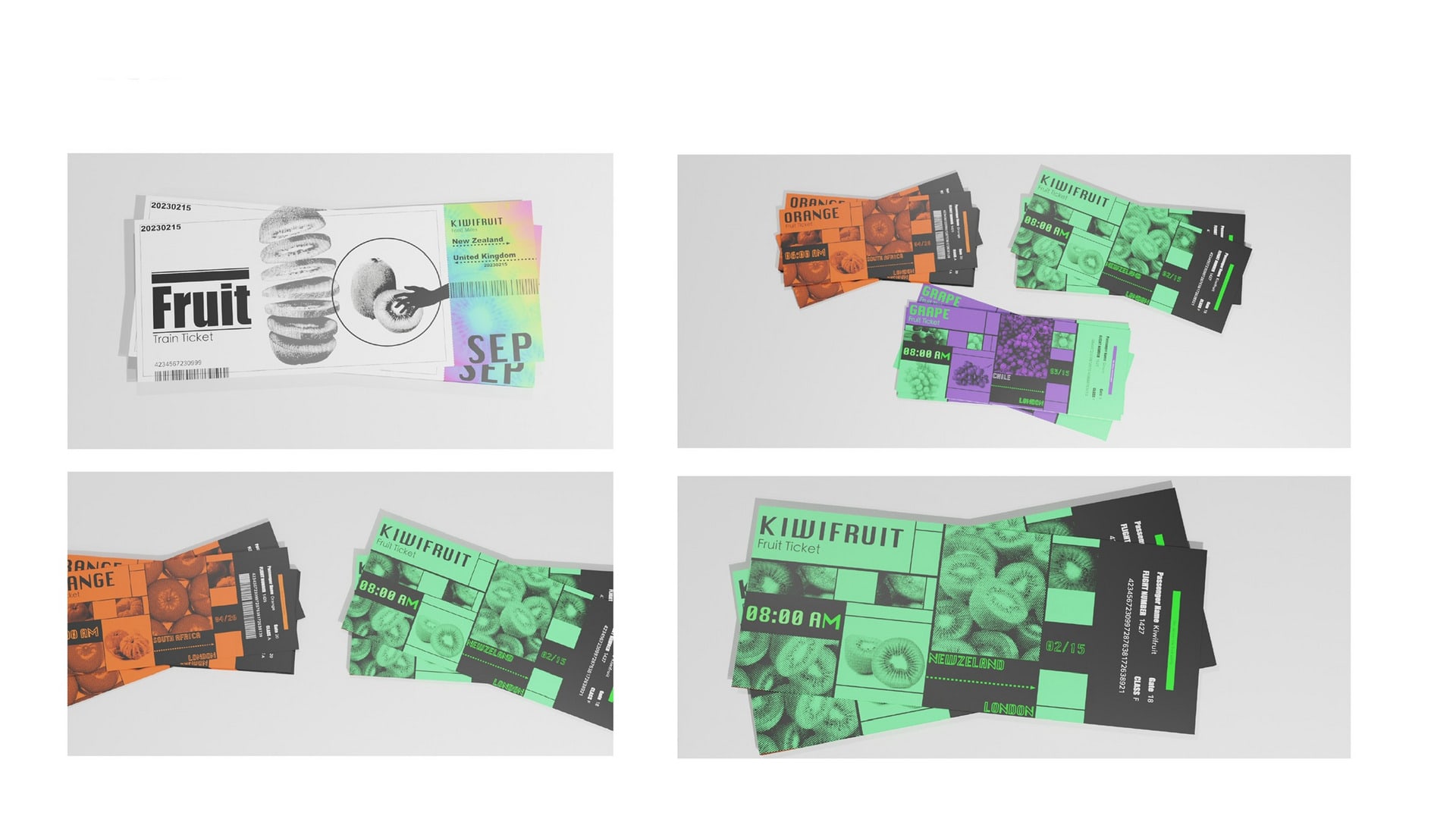 Partial display of fruit tickets