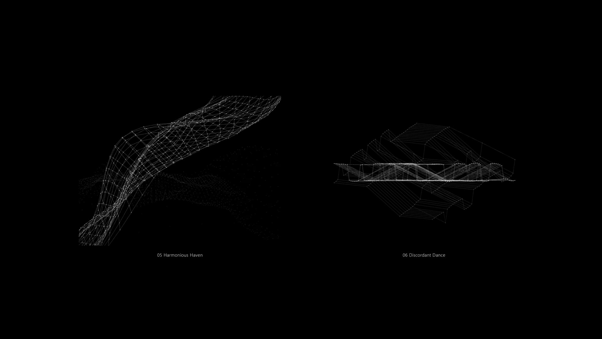 The spiral shape made of lines is on the left, and the flat rectangle made of lines is on the right.