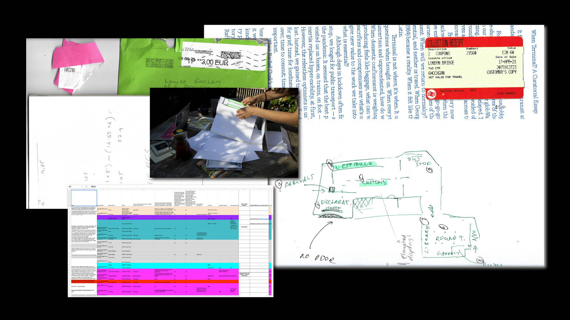 Curatorial process, April-June 2021.