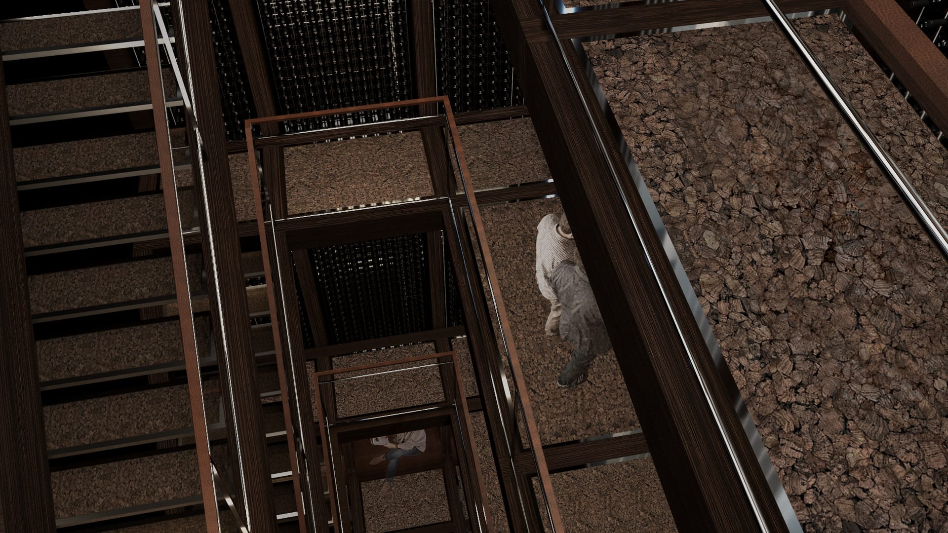 View of the wine cellar
