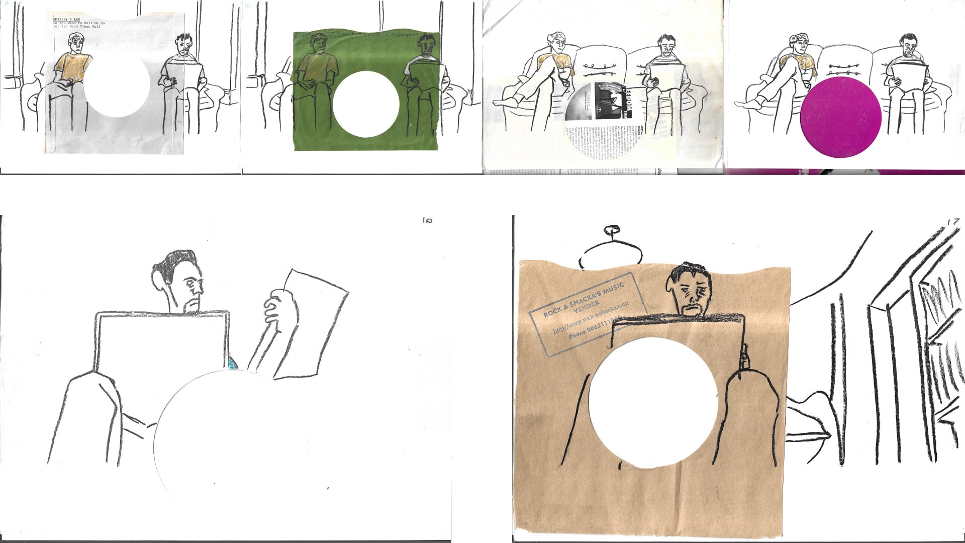 A Taste For Music (stills), Drawings, collage, Animation Frames