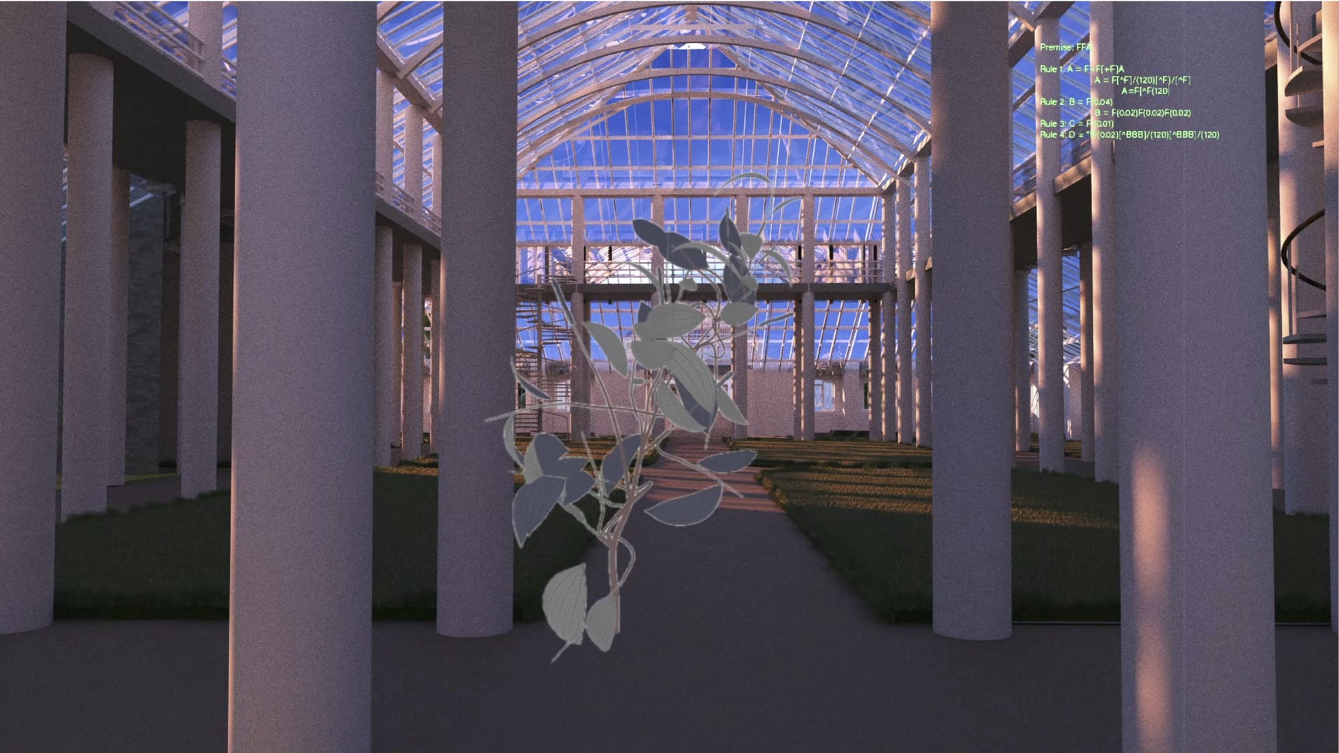 Stills of Diorama 2, Digitally generated greenhouse
