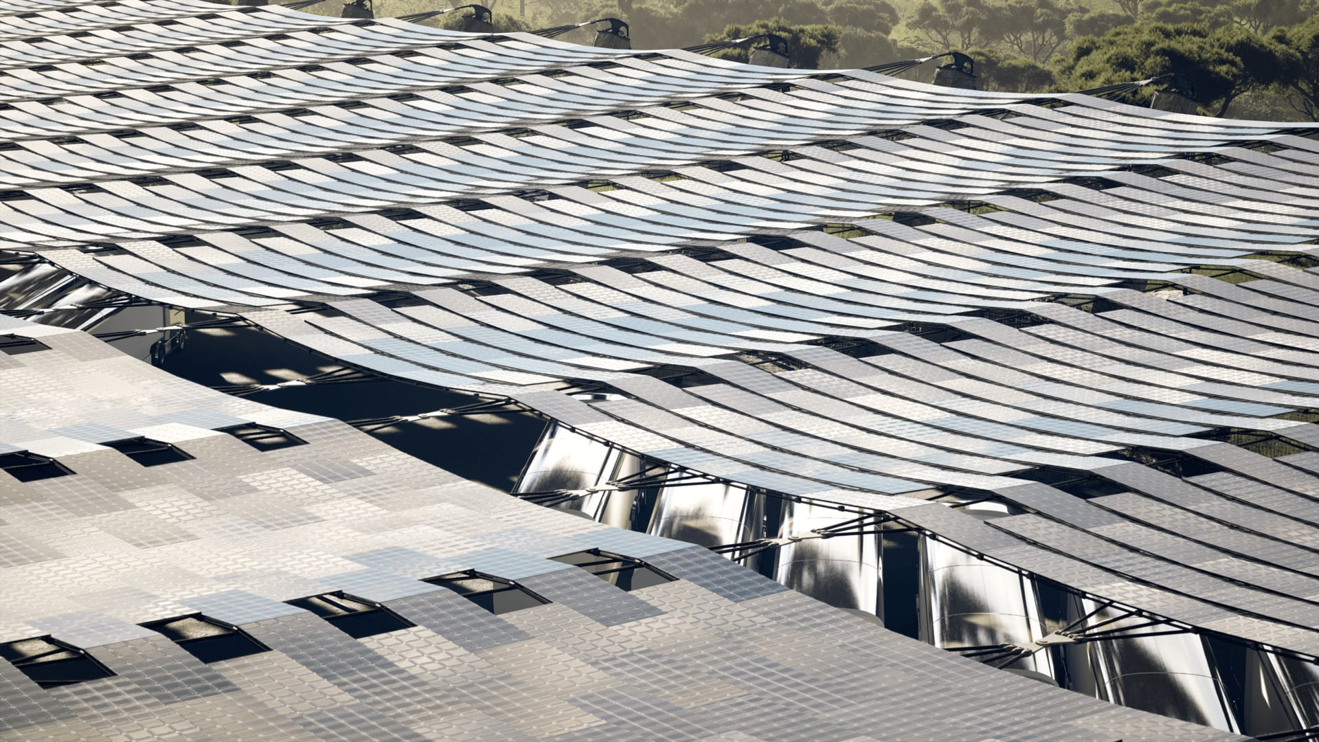 Top of Photovoltaic Tensile Canopy