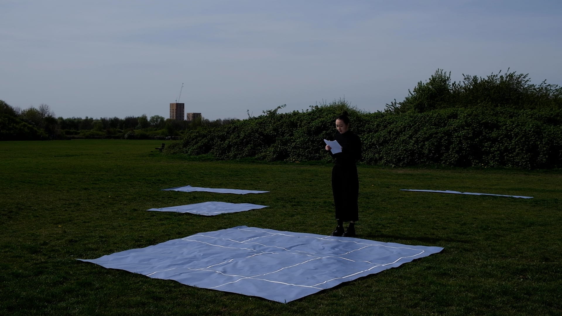 A still image from the documentation of the performance I