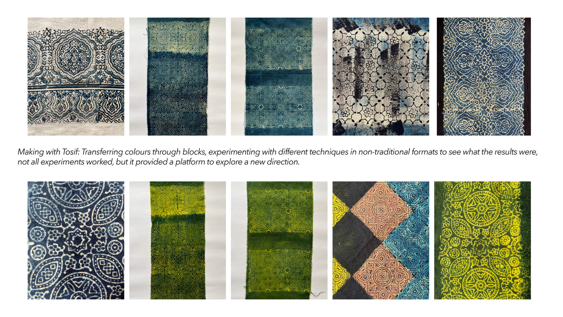 fabrics developed using various and innovative block printing techniques
