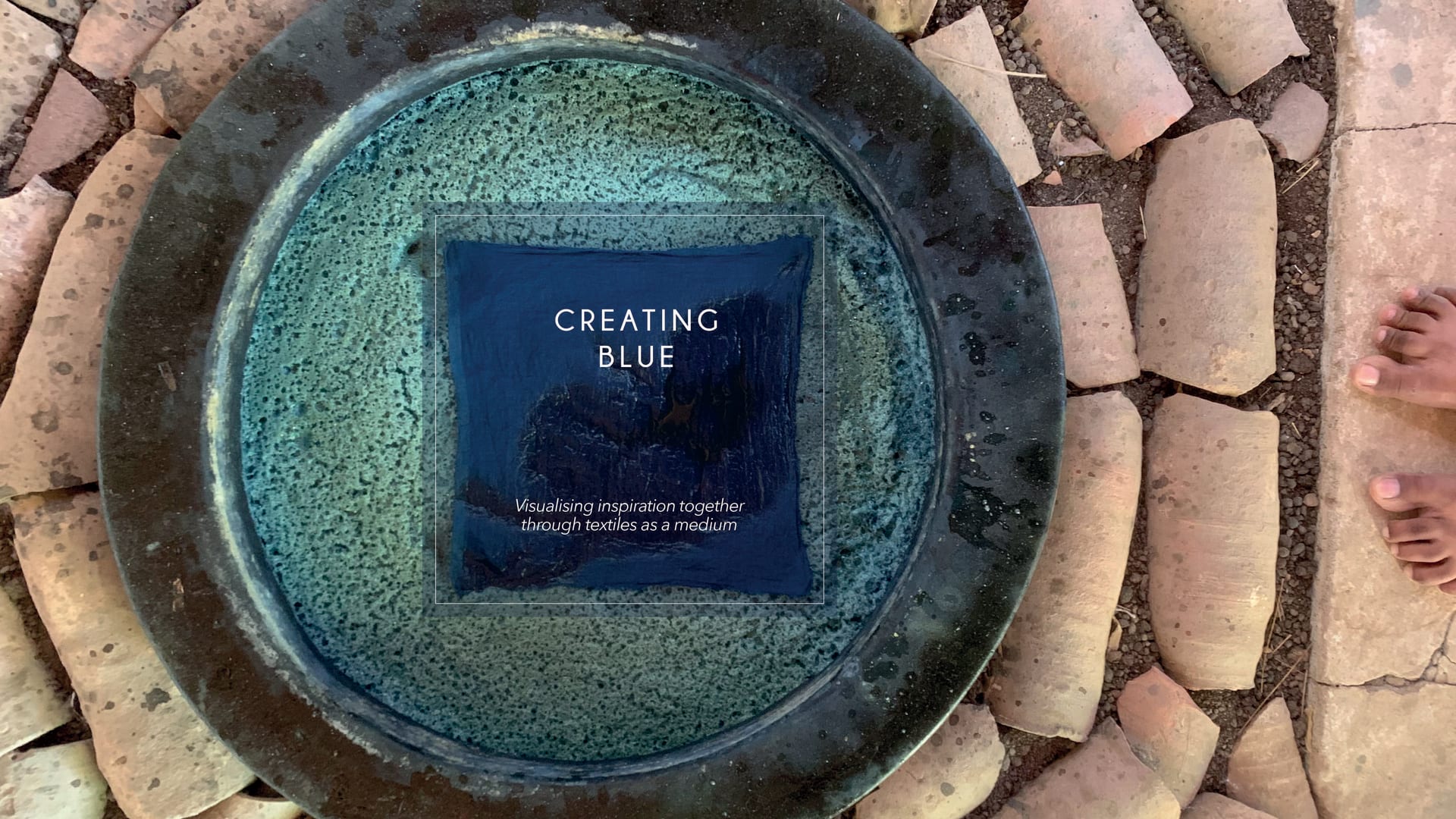 a top view of a natural indigo vat in India