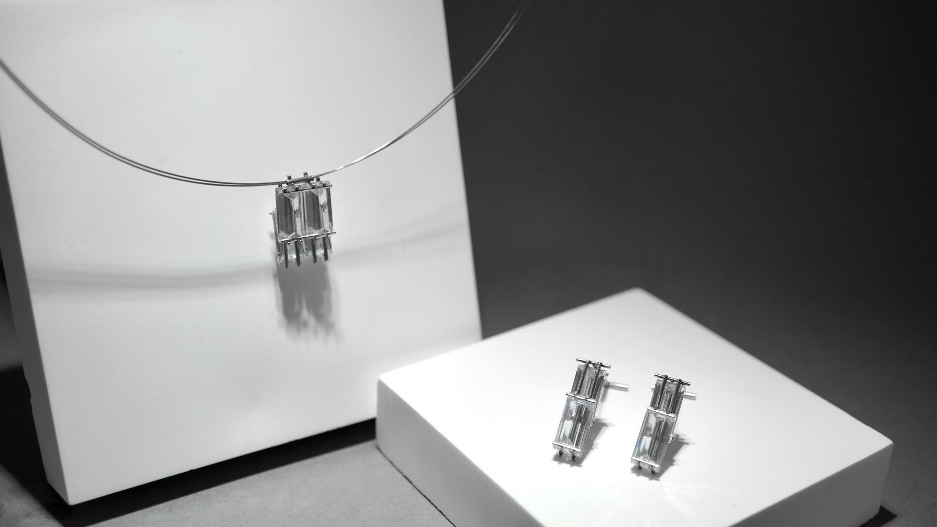 Necklace and earring studs from the collection By the Window