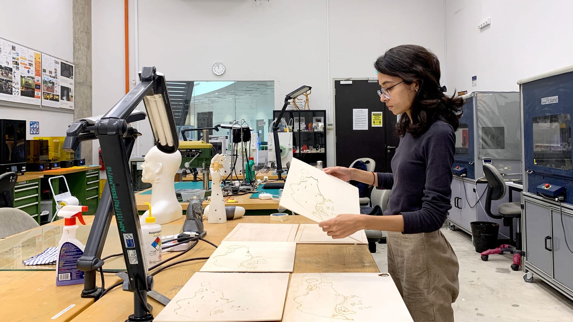 Process of laser-cutting boards for participatory design workshops