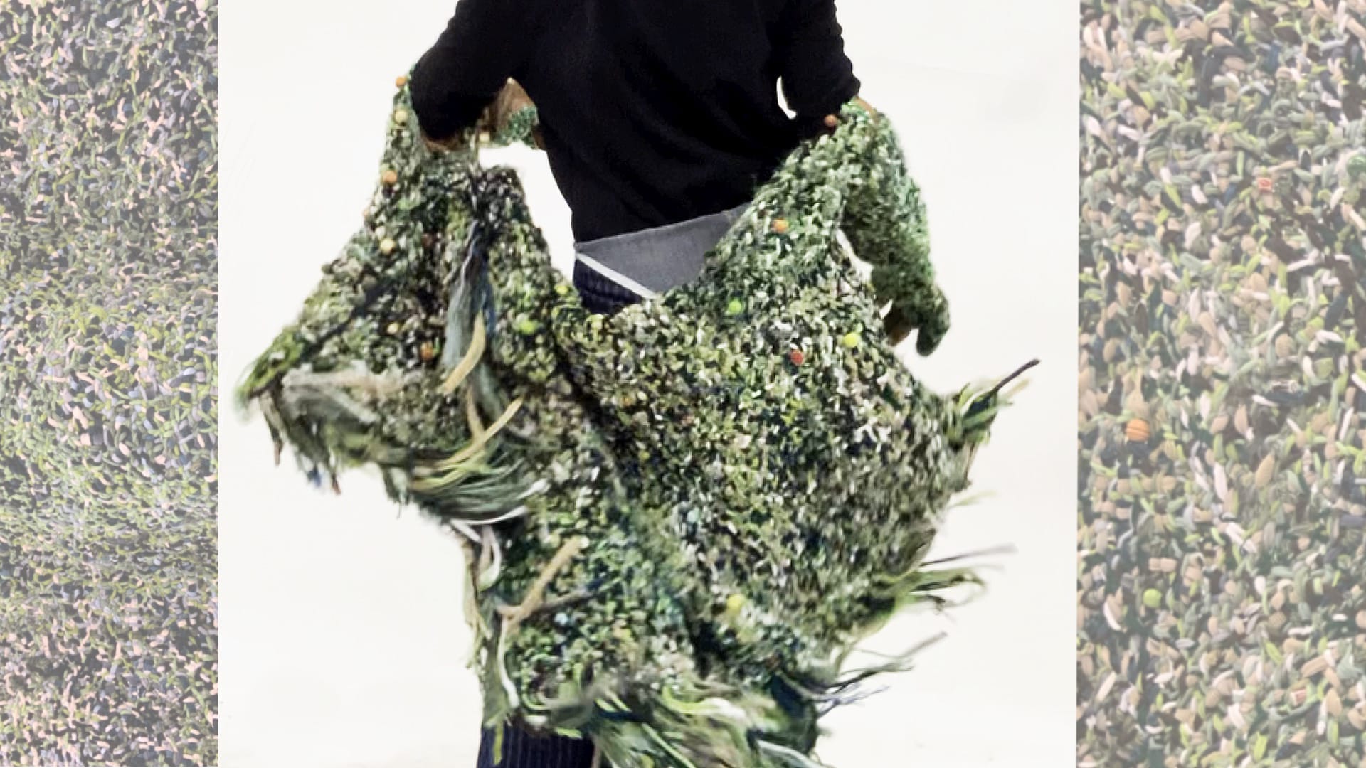 green carpet with gloves