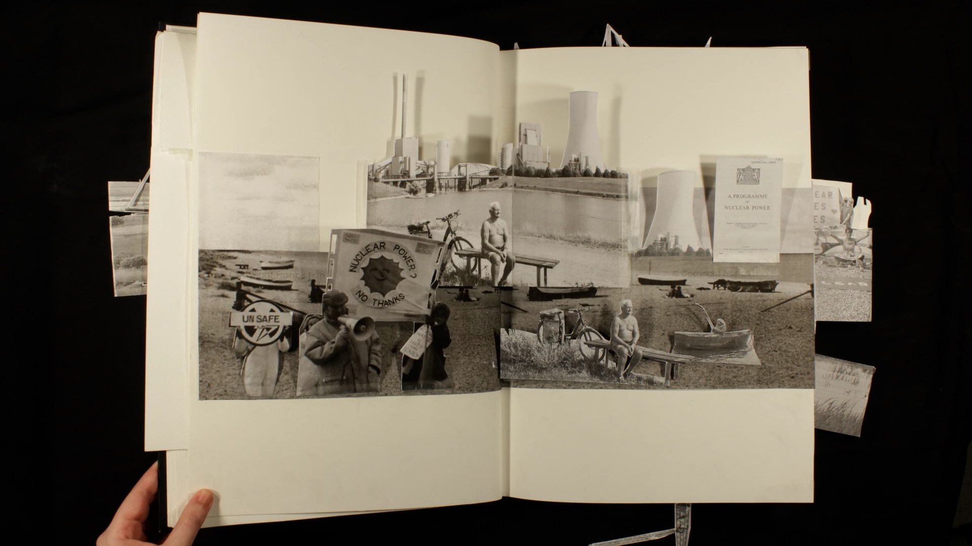 Page in sketchbook showing collage 