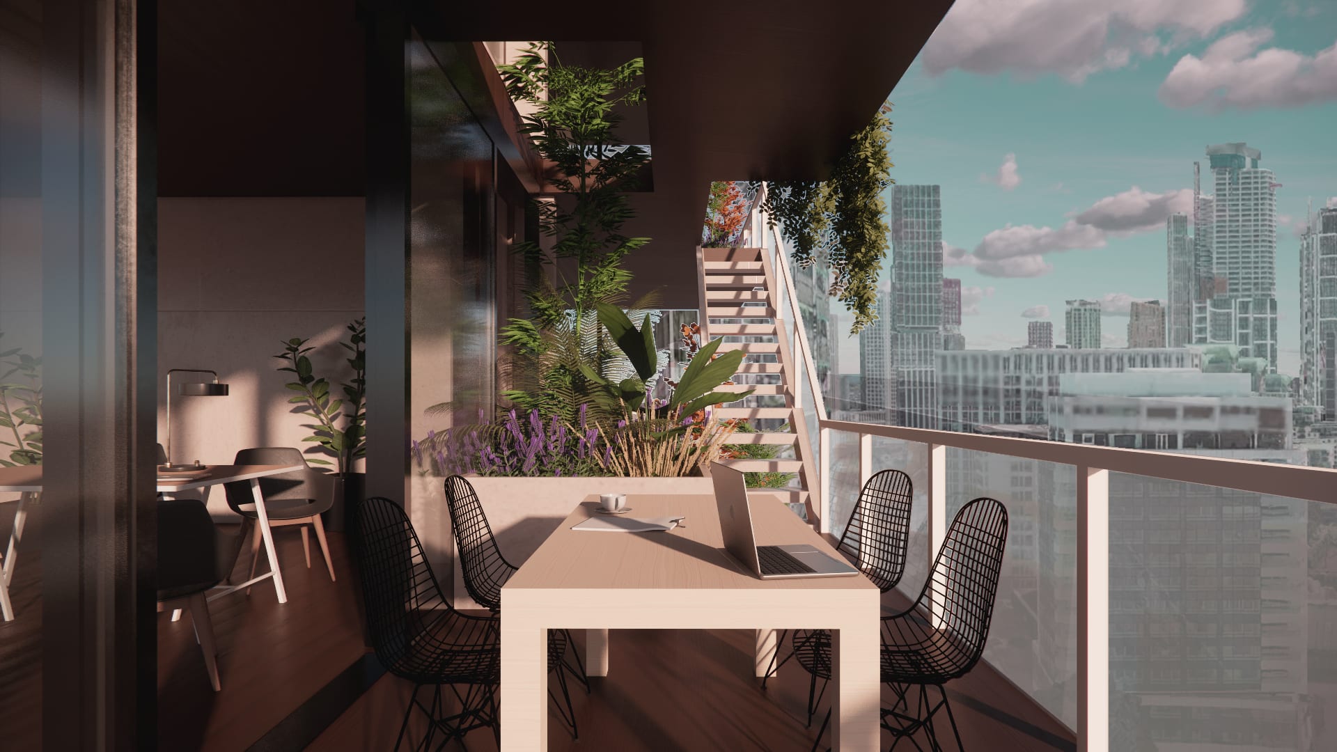 Render of retrofit design interior view
