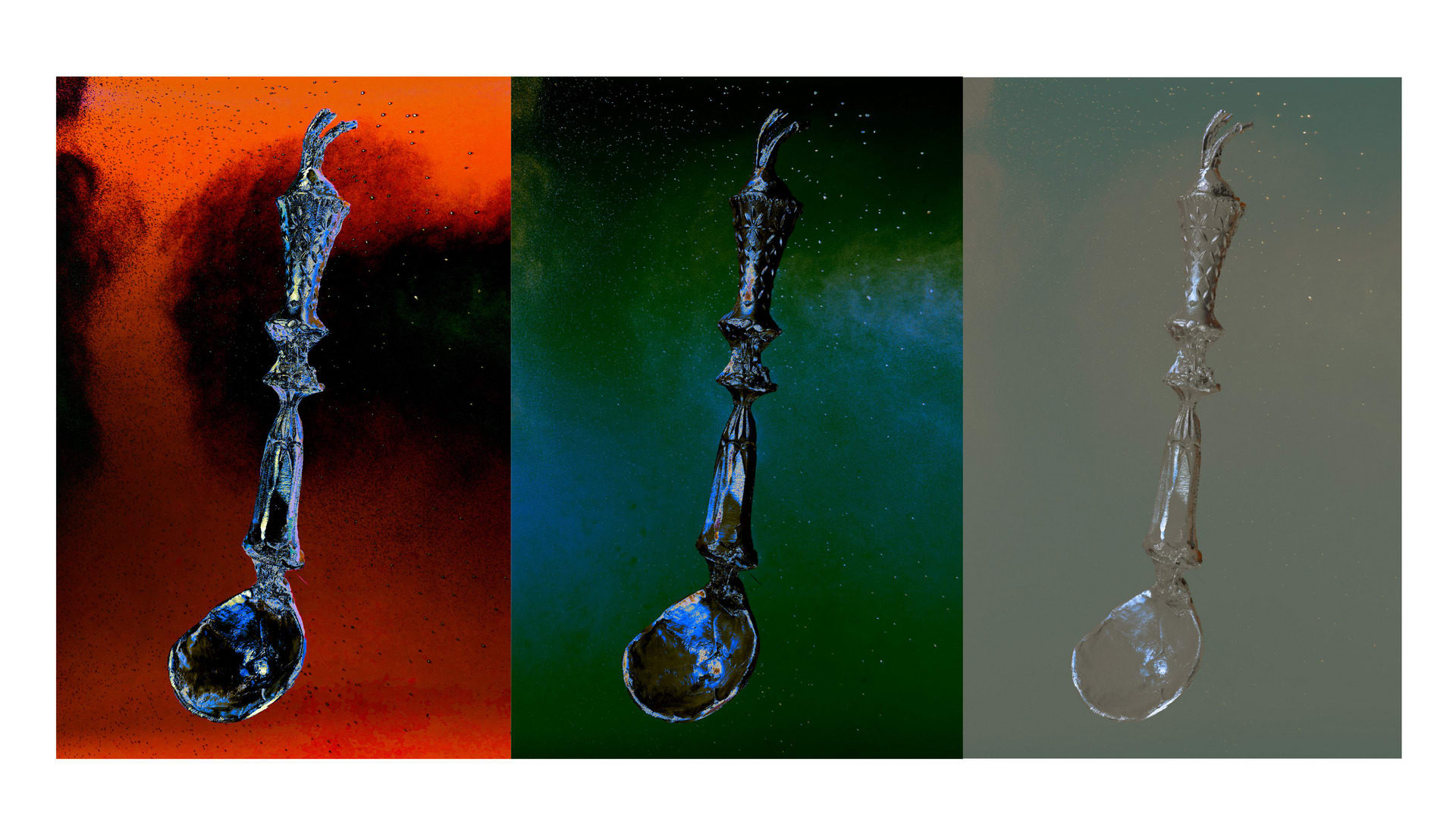 digital collage of alluminum ladles