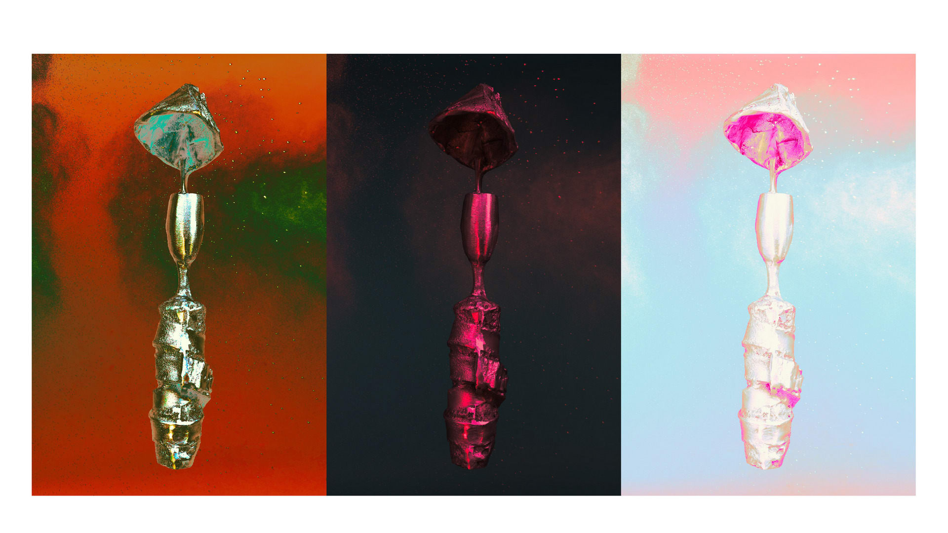 digital collage of alluminum ladles