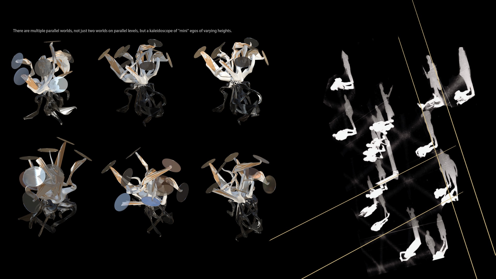 Different perspectives simulate parallel worlds in different dimensions