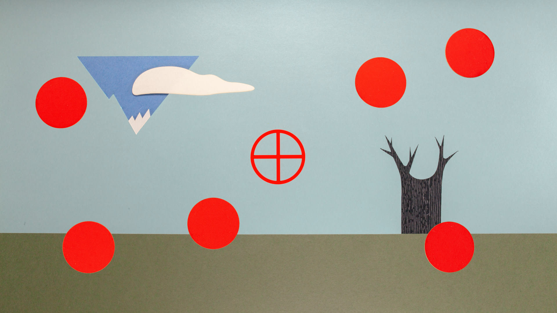 Paper landscape with 6 red dots overlayed. 