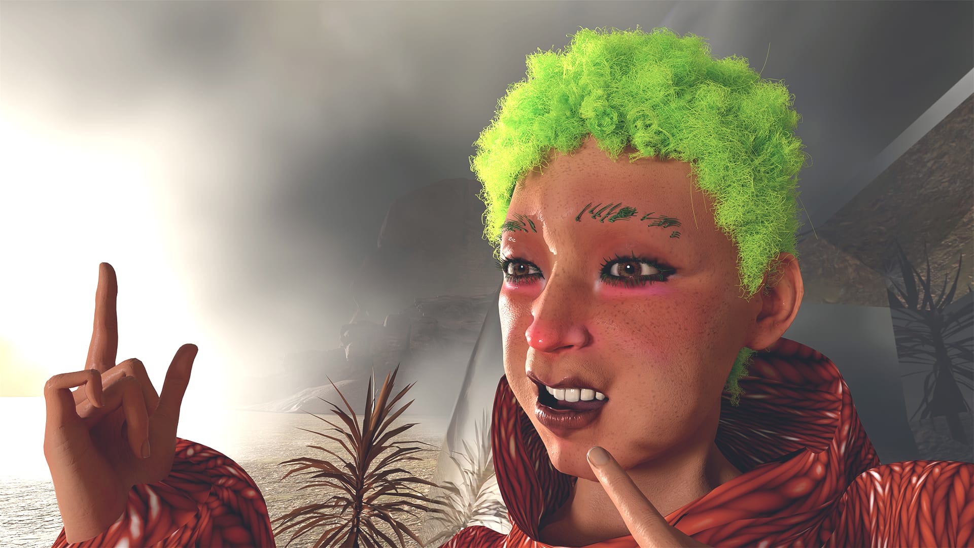 A woman  who is talking