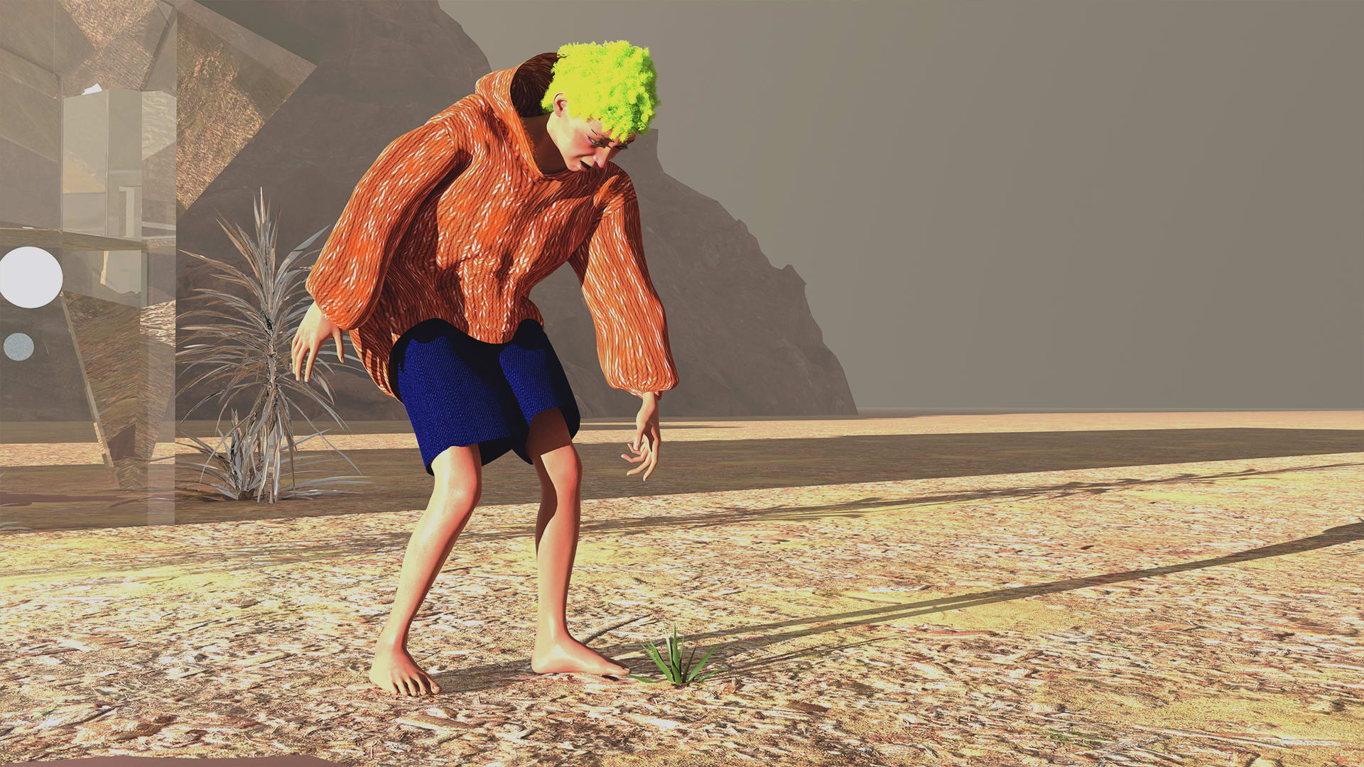 A woman who see the gras