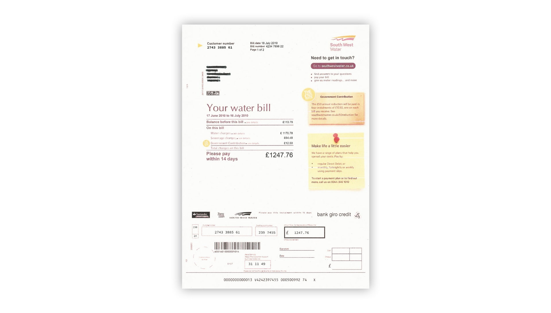 Your water bill