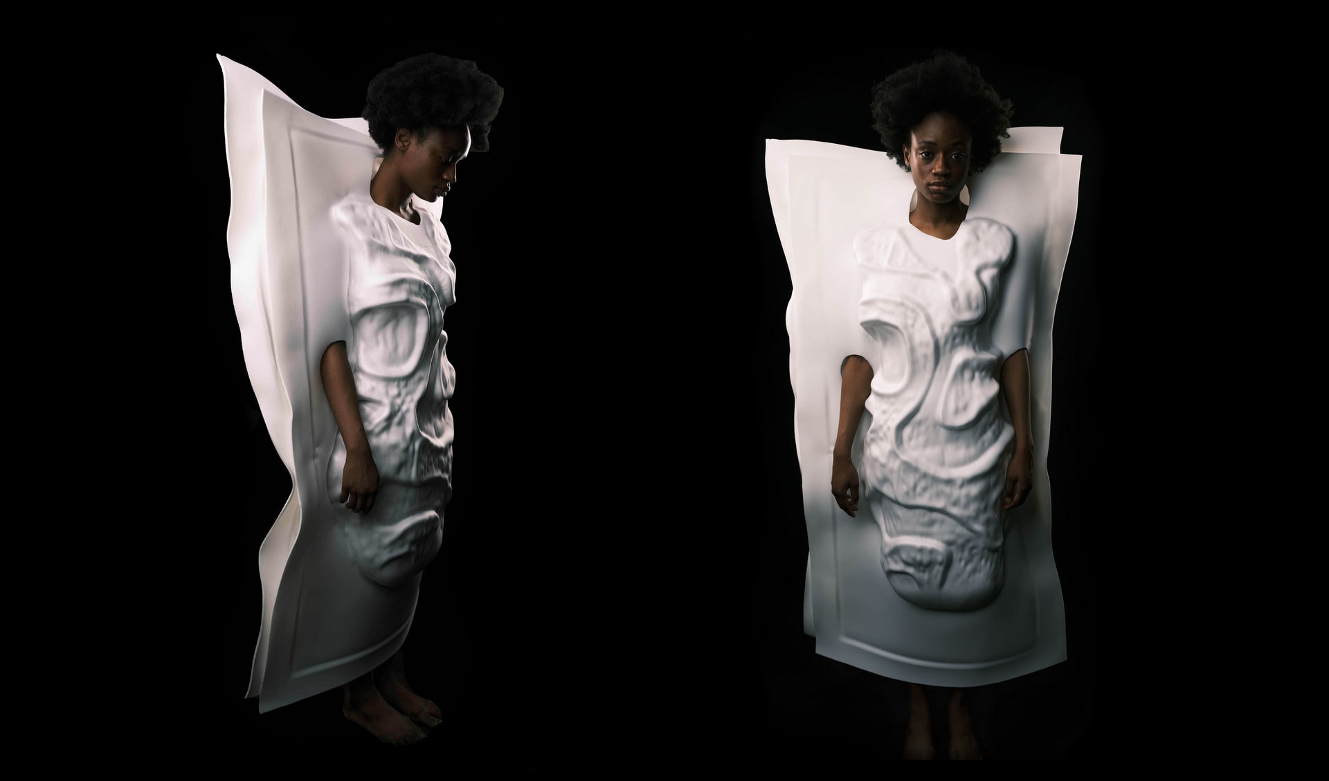  Moulded Dress using Multiscale-Turing patterns and cnc moulds