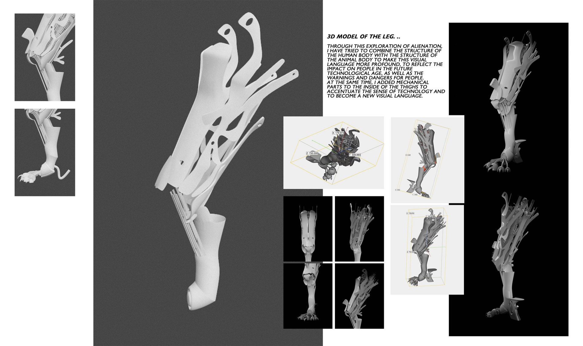 Mutated Skeleton Alienation Leg Leg with animal shape