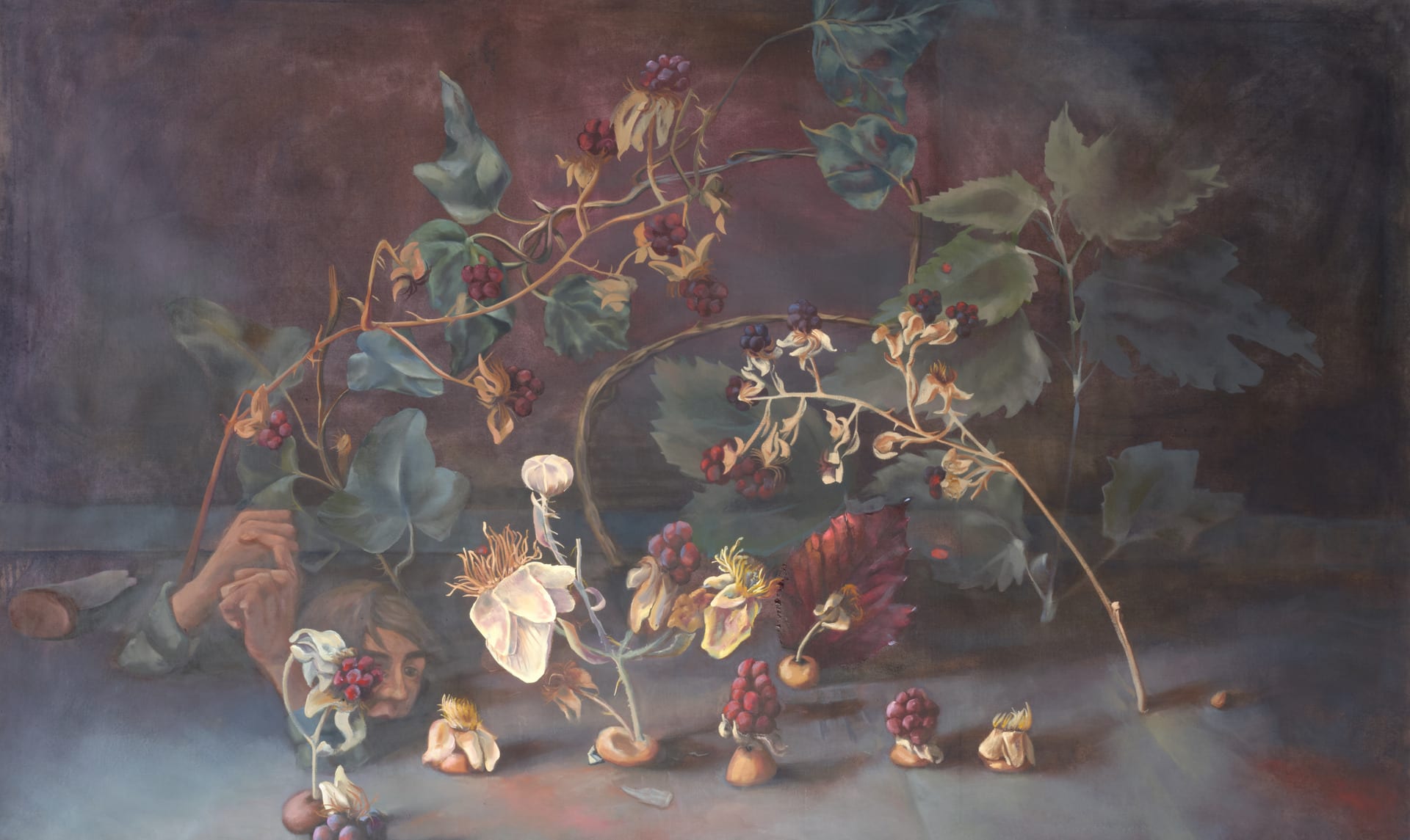 still life with blackberry and nettle, large format