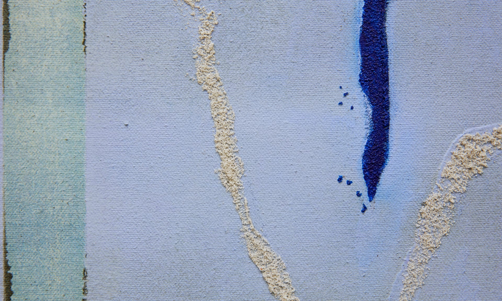 Detail of painted texture section. Blue haze. Greenish hue masked section strip. 