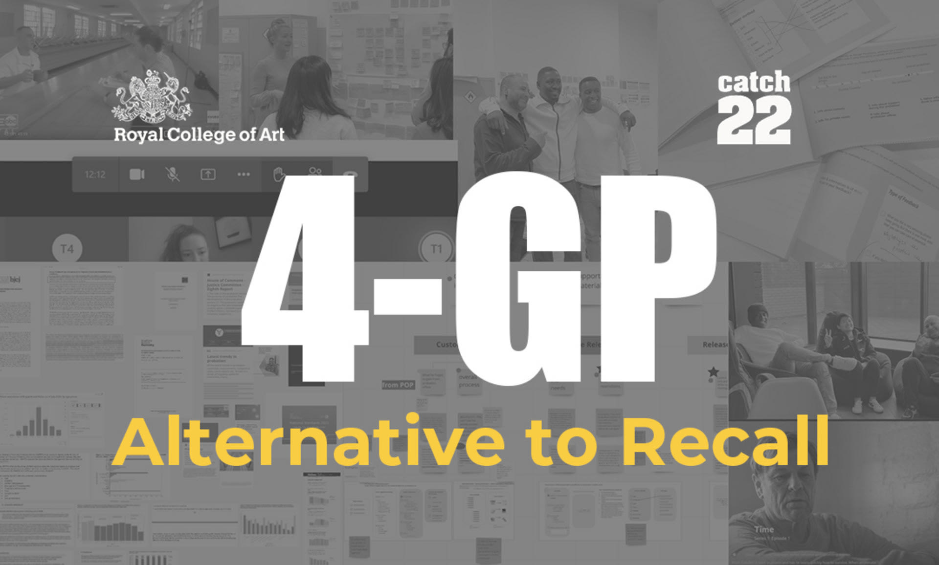 4-GP — Title Card for the final outcome of our project PROBLEM STATEMENT: How might we tackle the Communication Gap to improve the efficiency and delivery of crucial probation info between People on P