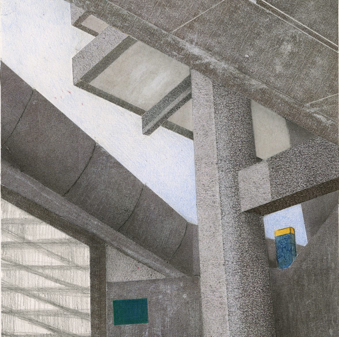 The concrete structure about Barbican estate.