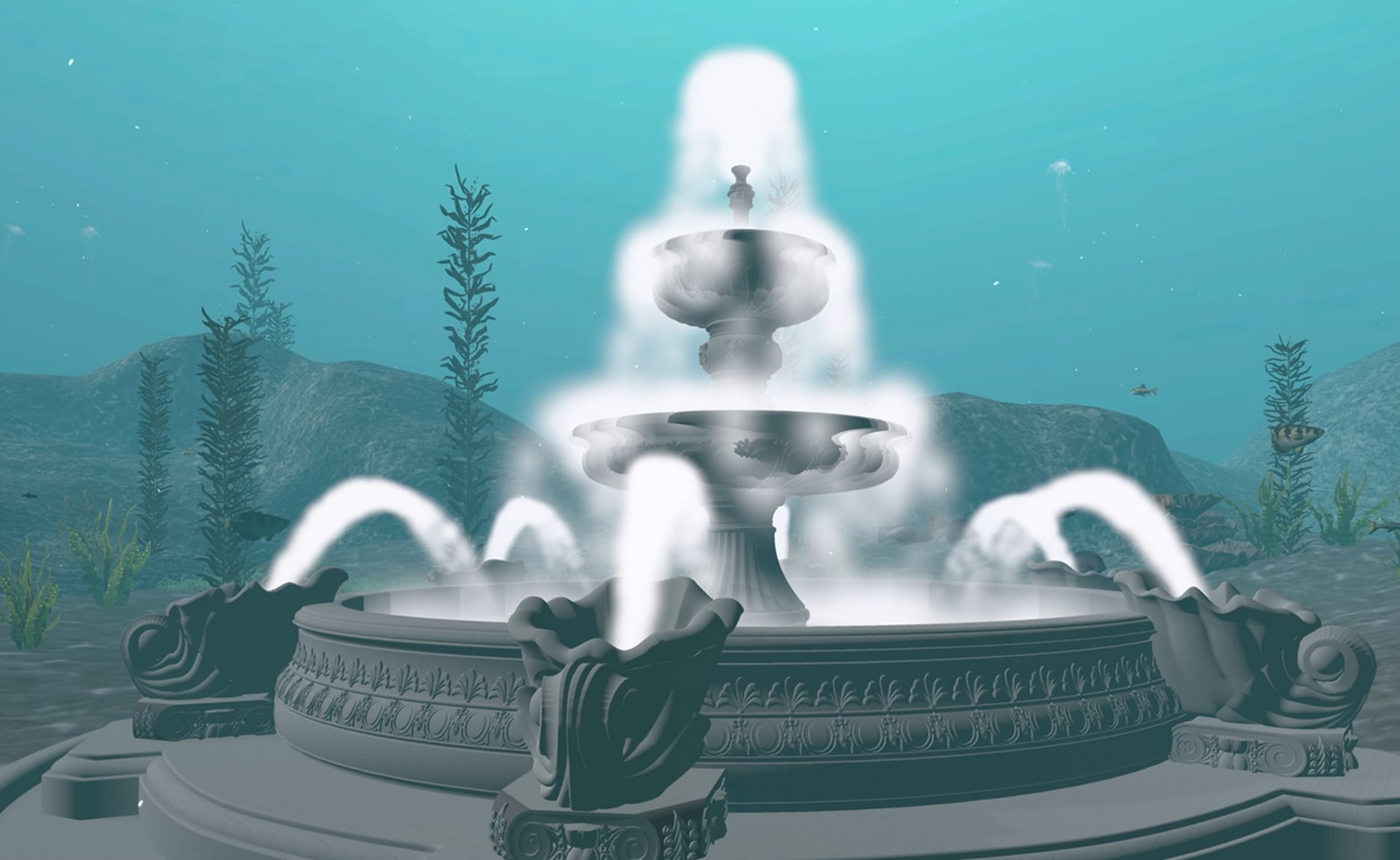 Close up of the fountain scene